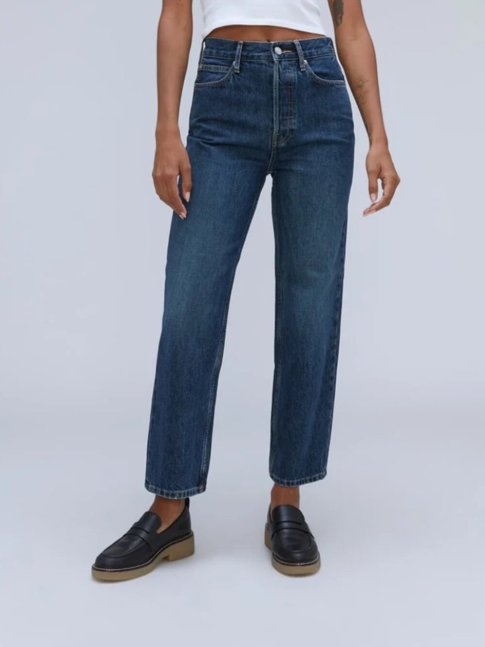 Everlane The Rigid Way-High Jean 100% Organic Cotton in Rich Indigo